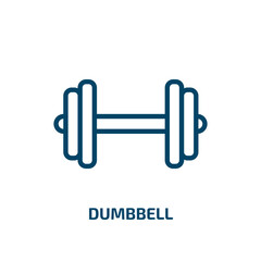dumbbell icon from health and medical collection. Thin linear dumbbell, fitness, weight outline icon isolated on white background. Line vector dumbbell sign, symbol for web and mobile