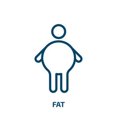 fat icon from health and medical collection. Thin linear fat, health, fitness outline icon isolated on white background. Line vector fat sign, symbol for web and mobile