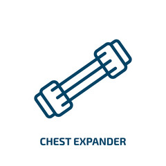 chest expander icon from health and medical collection. Thin linear chest expander, exercise, training outline icon isolated on white background. Line vector chest expander sign, symbol for web and