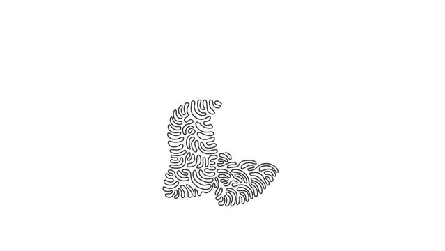 Animated self drawing of single continuous line draw healthy organic mangoes for logo identity. Fresh tropical fruitage concept for fruit garden icon. Swirl curl style. Full length one line animation.