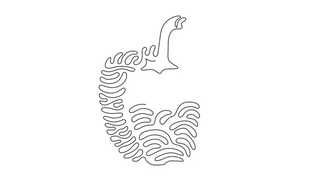 Animated self drawing of continuous line draw whole healthy paprika for plantation logo identity. Fresh bell pepper concept for fruit vegetable icon. Swirl curl style. Full length one line animation.