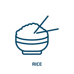rice icon from hotel collection. Thin linear rice, cuisine, food outline icon isolated on white background. Line vector rice sign, symbol for web and mobile