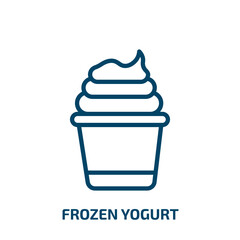 frozen yogurt icon from hotel and restaurant collection. Thin linear frozen yogurt, yogurt, fruit outline icon isolated on white background. Line vector frozen yogurt sign, symbol for web and mobile