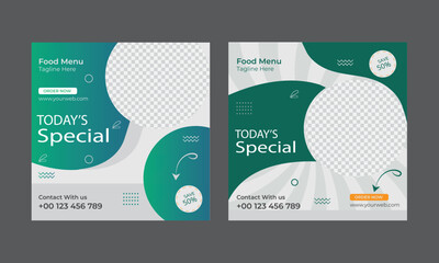 Food social media promotion and instagram banner