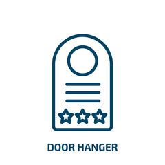 door hanger icon from hotel and restaurant collection. Thin linear door hanger, door, warning outline icon isolated on white background. Line vector door hanger sign, symbol for web and mobile