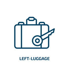 left-luggage icon from hotel and restaurant collection. Thin linear left-luggage, bag, simple outline icon isolated on white background. Line vector left-luggage sign, symbol for web and mobile