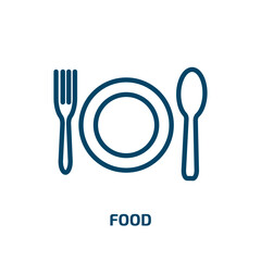 food icon from hotel collection. Thin linear food, kitchen, cook outline icon isolated on white background. Line vector food sign, symbol for web and mobile
