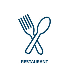 restaurant icon from hotel and restaurant collection. Thin linear restaurant, food, drink outline icon isolated on white background. Line vector restaurant sign, symbol for web and mobile