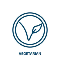 vegetarian icon from hotel and restaurant collection. Thin linear vegetarian, organic, food outline icon isolated on white background. Line vector vegetarian sign, symbol for web and mobile