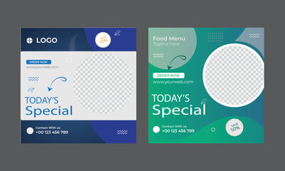 Food social media promotion and instagram banner