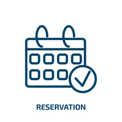 reservation icon from hotel and restaurant collection. Thin linear reservation, reserve, business outline icon isolated on white background. Line vector reservation sign, symbol for web and mobile