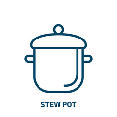 stew pot icon from kitchen collection. Thin linear stew pot, pan, soup outline icon isolated on white background. Line vector stew pot sign, symbol for web and mobile