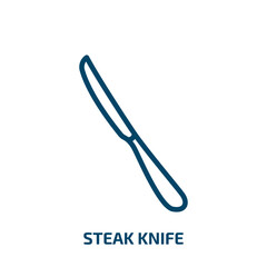 steak knife icon from kitchen collection. Thin linear steak knife, knife, restaurant outline icon isolated on white background. Line vector steak knife sign, symbol for web and mobile