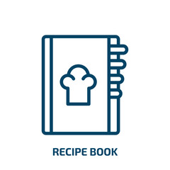 recipe book icon from kitchen collection. Thin linear recipe book, book, eat outline icon isolated on white background. Line vector recipe book sign, symbol for web and mobile