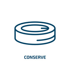 conserve icon from kitchen collection. Thin linear conserve, conservation, recycling outline icon isolated on white background. Line vector conserve sign, symbol for web and mobile