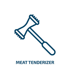 meat tenderizer icon from kitchen collection. Thin linear meat tenderizer, cooking, food outline icon isolated on white background. Line vector meat tenderizer sign, symbol for web and mobile