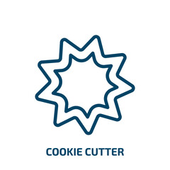 cookie cutter icon from kitchen collection. Thin linear cookie cutter, bakery, cookie outline icon isolated on white background. Line vector cookie cutter sign, symbol for web and mobile