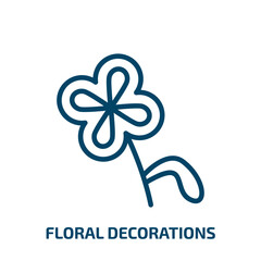 floral decorations icon from nature collection. Thin linear floral decorations, decoration, floral outline icon isolated on white background. Line vector floral decorations sign, symbol for web and