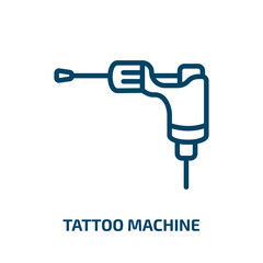 tattoo machine icon from other collection. Thin linear tattoo machine, tattoo, machine outline icon isolated on white background. Line vector tattoo machine sign, symbol for web and mobile