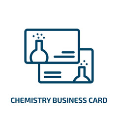chemistry business card icon from other collection. Thin linear chemistry business card, business, card outline icon isolated on white background. Line vector chemistry business card sign, symbol for
