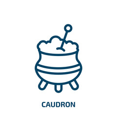 caudron icon from other collection. Thin linear caudron, magic, blank outline icon isolated on white background. Line vector caudron sign, symbol for web and mobile