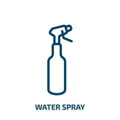 water spray icon from sew collection. Thin linear water spray, spray, water outline icon isolated on white background. Line vector water spray sign, symbol for web and mobile