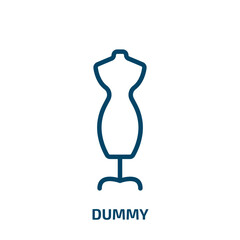 dummy icon from sew collection. Thin linear dummy, clothes, pacifier outline icon isolated on white background. Line vector dummy sign, symbol for web and mobile
