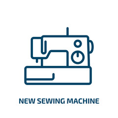 new sewing machine icon from sew collection. Thin linear new sewing machine, new, equipment outline icon isolated on white background. Line vector new sewing machine sign, symbol for web and mobile