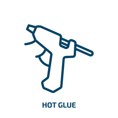 hot glue icon from sew collection. Thin linear hot glue, gun, glue outline icon isolated on white background. Line vector hot glue sign, symbol for web and mobile