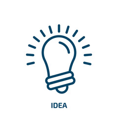idea icon from success collection. Thin linear idea, business, technology outline icon isolated on white background. Line vector idea sign, symbol for web and mobile