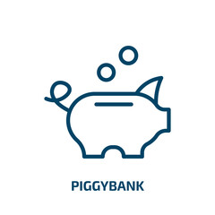 piggybank icon from startup stategy and success collection. Thin linear piggybank, banking, bank outline icon isolated on white background. Line vector piggybank sign, symbol for web and mobile