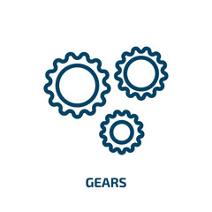 gears icon from success collection. Thin linear gears, engineering, wheel outline icon isolated on white background. Line vector gears sign, symbol for web and mobile