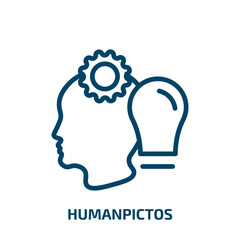 humanpictos icon from startup stategy and success collection. Thin linear humanpictos, neon, people outline icon isolated on white background. Line vector humanpictos sign, symbol for web and mobile