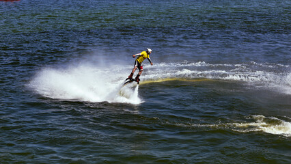 Flyboard show at the watermelon festival in Kamyshin.