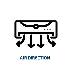 air direction icon from technology collection. Thin linear air direction, air, direction outline icon isolated on white background. Line vector air direction sign, symbol for web and mobile