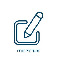 edit picture icon from tools and utensils collection. Thin linear edit picture, picture, image outline icon isolated on white background. Line vector edit picture sign, symbol for web and mobile