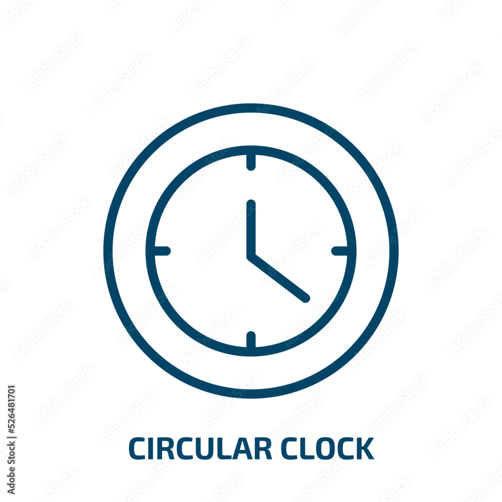 Poster circular clock icon from tools and utensils collection. thin linear circular clock, clock, hour outl