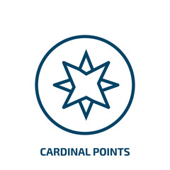 cardinal points icon from tools and utensils collection. Thin linear cardinal points, travel, sea outline icon isolated on white background. Line vector cardinal points sign, symbol for web and mobile