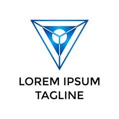 Triangle logo. Technological, innovative logotype