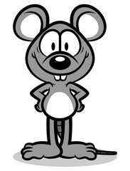 Cartoon illustration of Rat standing and smile, best for sticker, logo, and mascot with pest exterminator themes