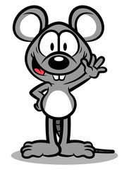 Cartoon illustration of Rat standing and greeting, best for sticker, logo, and mascot with pest exterminator themes