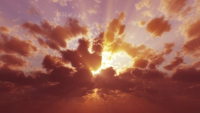 sunset sun ray time laps