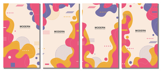 Abstract colorful template set background.