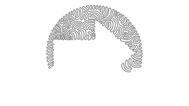Self drawing animation of single one line draw flat arrow icon. Arrow logo icon for your web site, app, UI. Arrow sign, symbol. Swirl curl circle style. Continuous line draw. Full length animated.