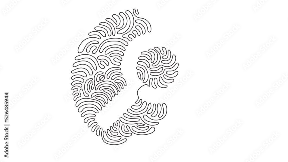 Poster animated self drawing of continuous line draw magnifying glass or search icon. flat magnifier for us