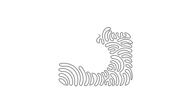 Self drawing animation of single line draw camera linear icon, simple digital device flat for app logo web website button ui ux interface. Swirl curl style. Continuous line draw. Full length animated.