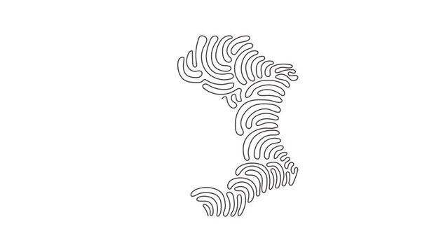 Animated self drawing of single continuous line draw leather sign flat. Outline symbol for web or mobile app. Thin line sign for logo. Swirl curl style. Full length one line animation illustration.