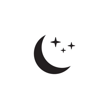 Moon and stars vector icon , night icon.