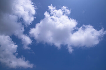Beautiful Blue Sky With White Cloudy Dramatic Natural abstract background view