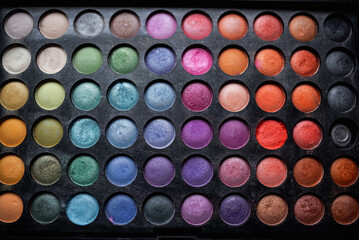 Set of multicolored watercolor dots